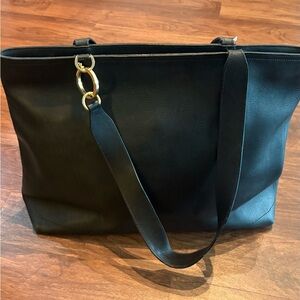 Salvatore Ferragamo Black Tote with Gold Accents